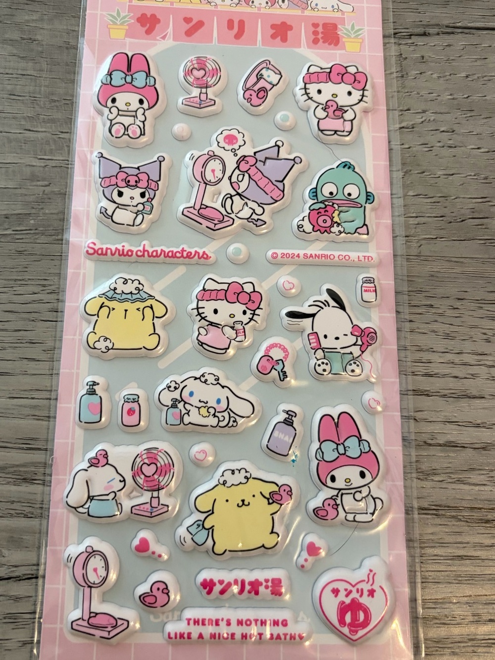 Sanrio Pastel Pink & Yellow Small Pets Sticker Sheet & pencil with eraser set